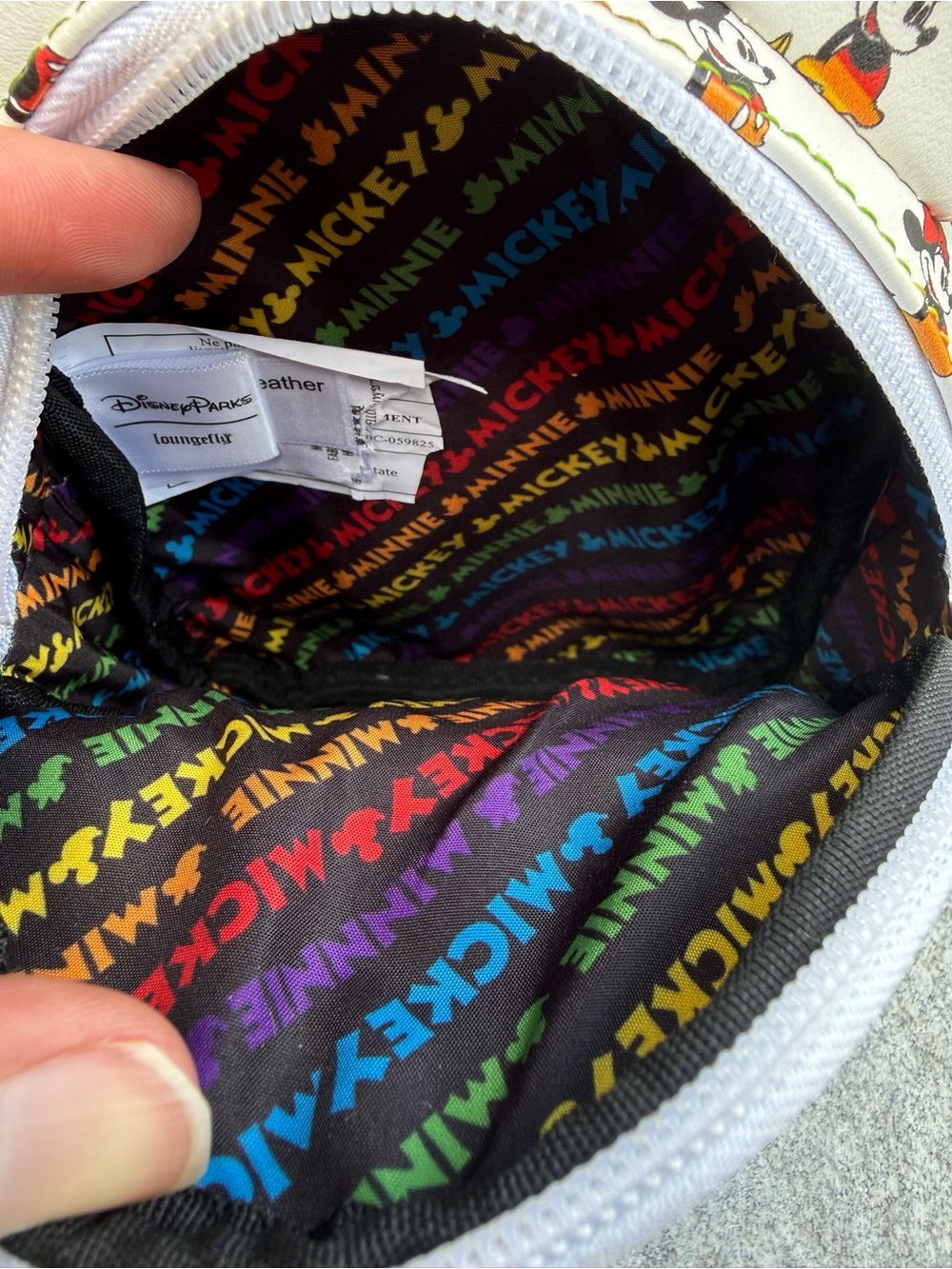 Loungefly Mickey and Minnie Wristlet/Belt Bag with Rainbow Strap - Picture 3 of 3